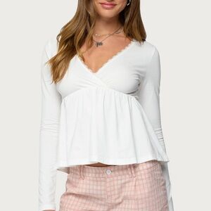 Women's White Edikted Long Sleeve Top